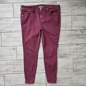 Torrid Jegging Jeans Women Burgundy Stretch Denim Tapered Leg 16R